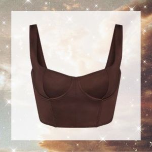 SKIMS Stretch Satin Corset in Cocoa size S NWT!